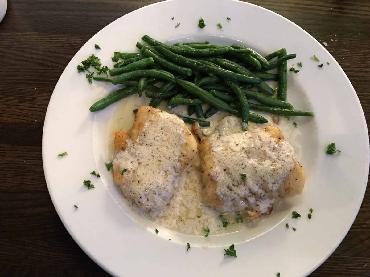 Terranova's cod loins baked with parmesan cheese