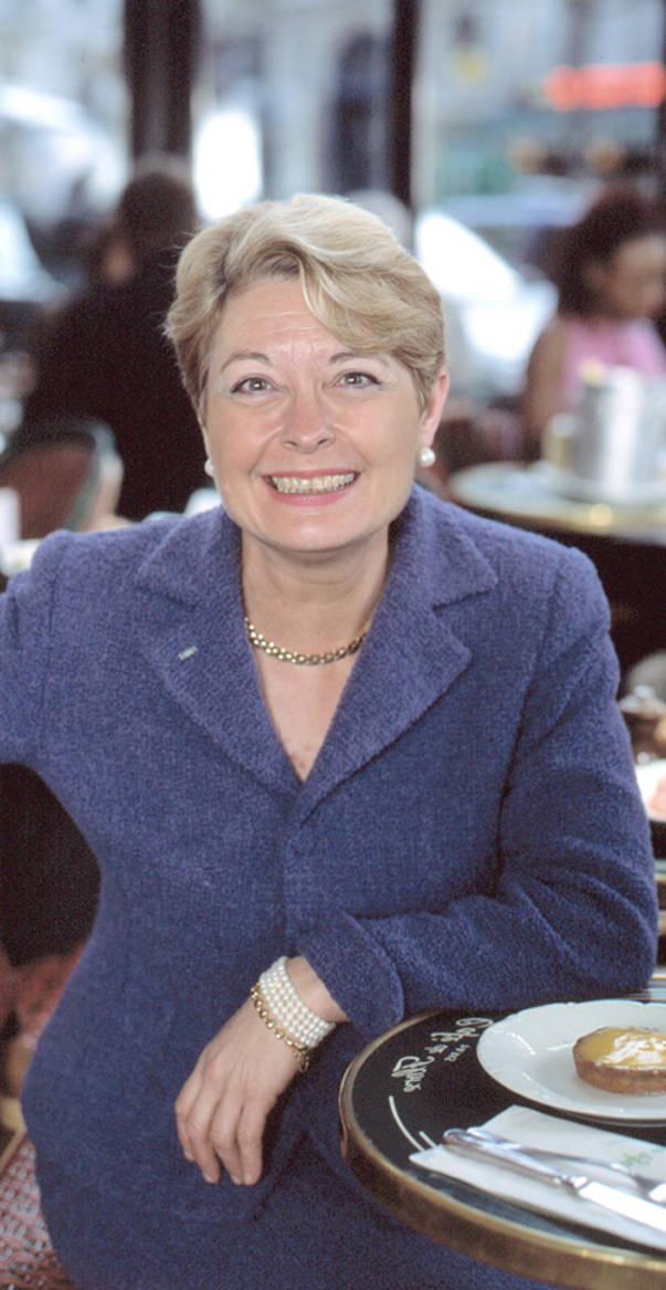Patricia Wells at Cafe Flore in Paris - photo by Stephen Ellison