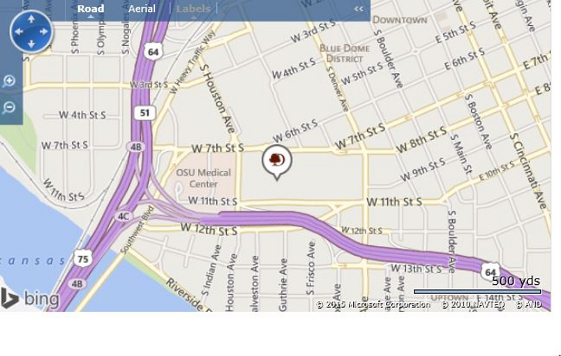 DoubleTree Tulsa Map