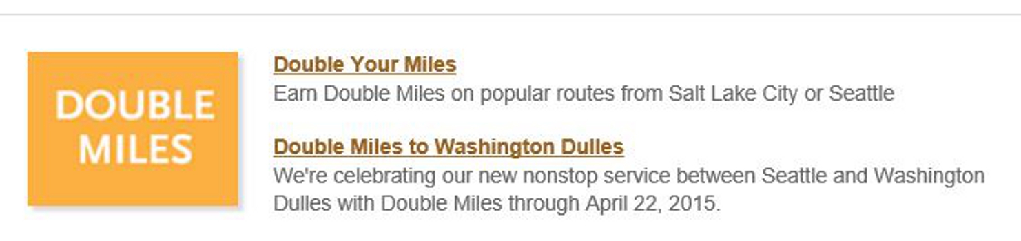 Alaska Double Award Miles Promotions