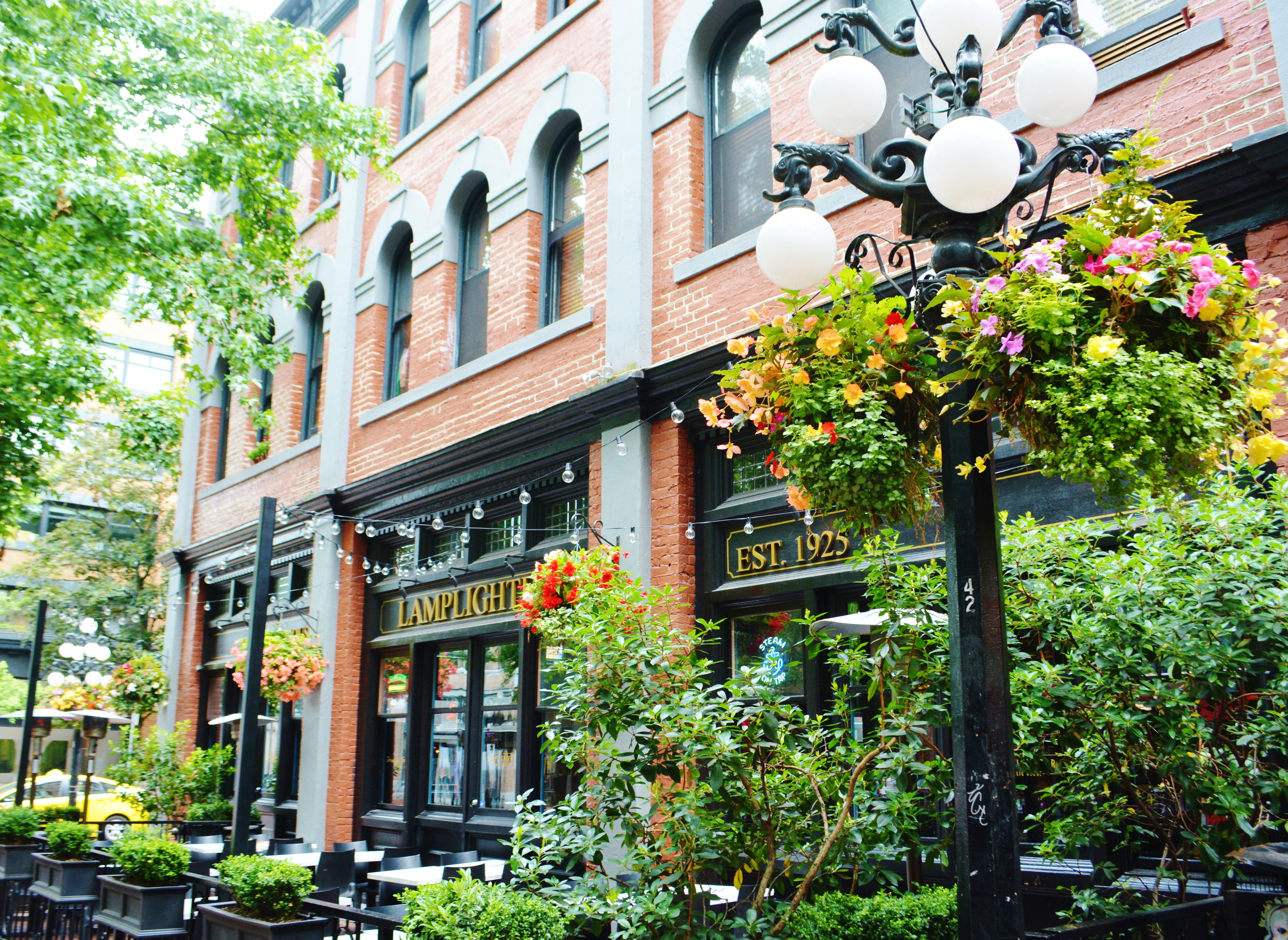 Brick buildings and Flowers in Gastown