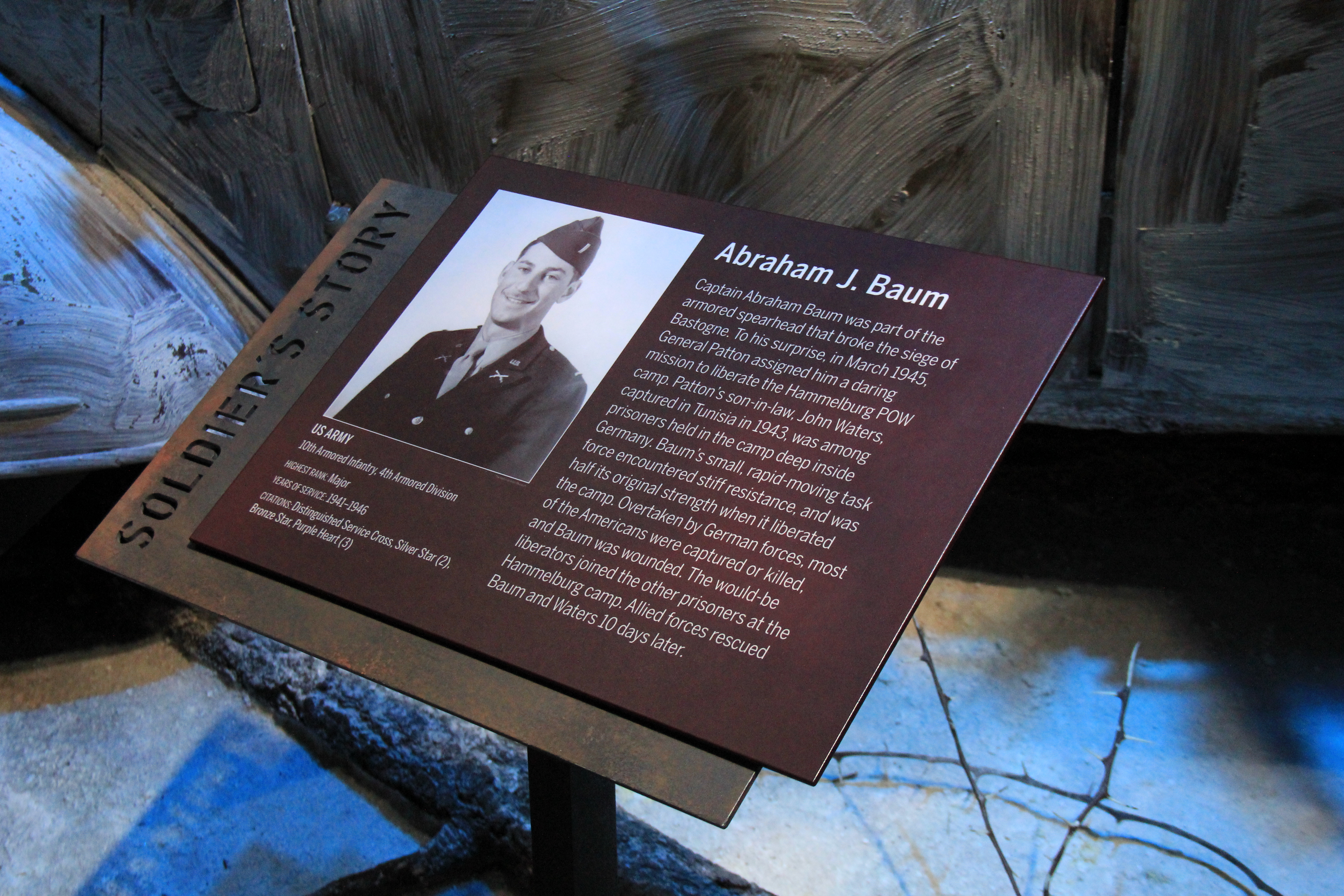Abraham J. Baum Plaque World War II Museum