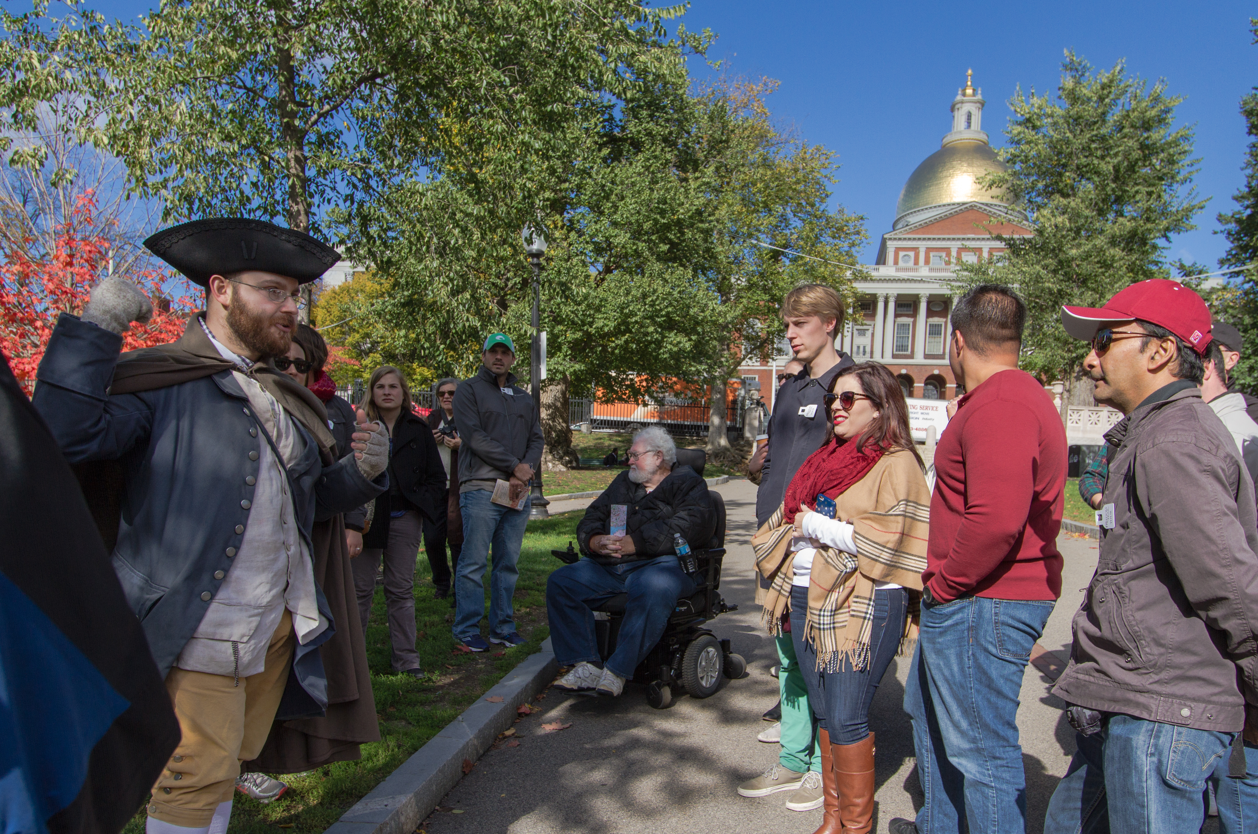 In front of New State House Boston Freedom Trail