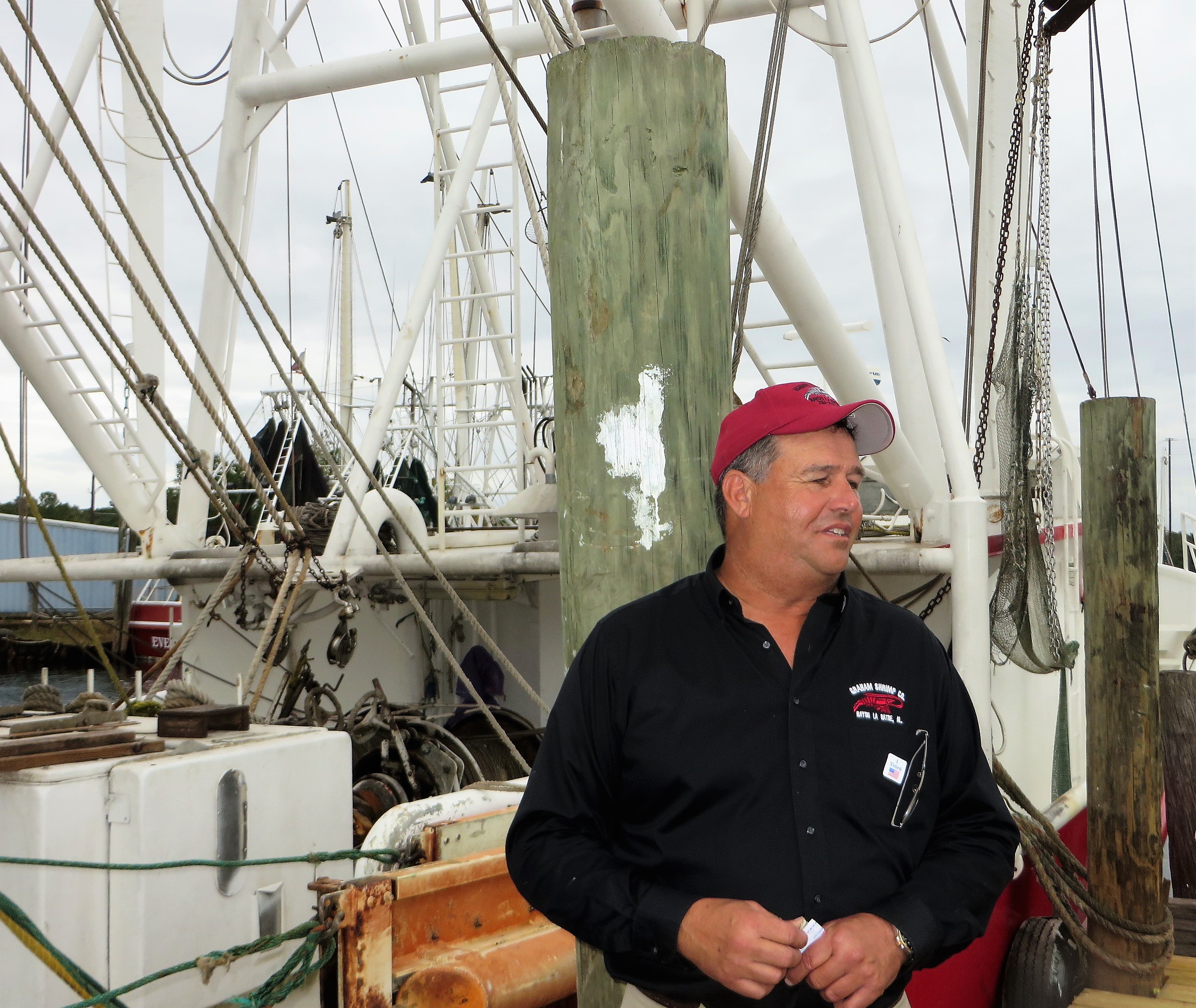 Mr. Ernie Anderson talking about the work of Graham Shrimp Company