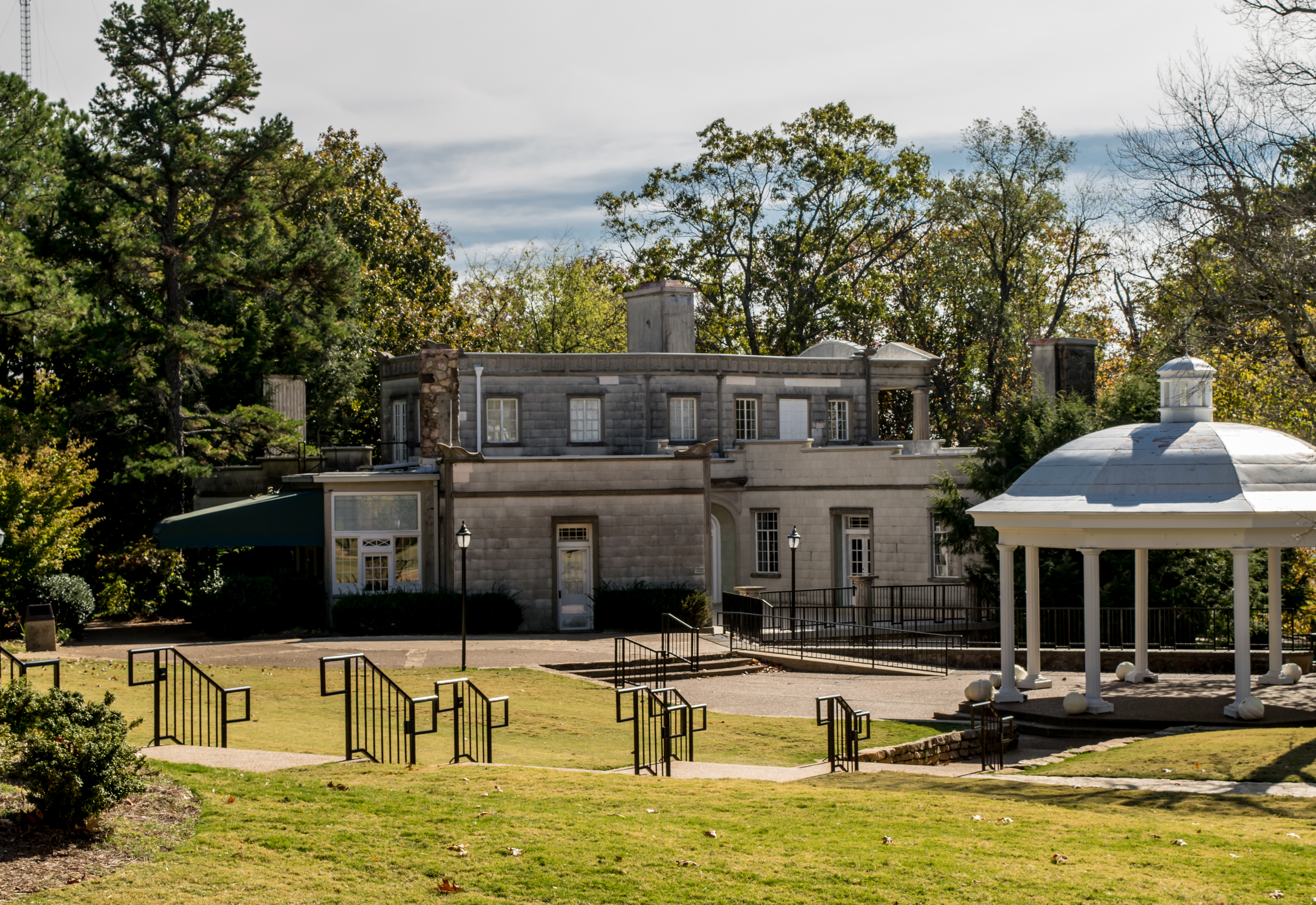 Gazebo and side view of Burritt Mansion in Huntsville AL