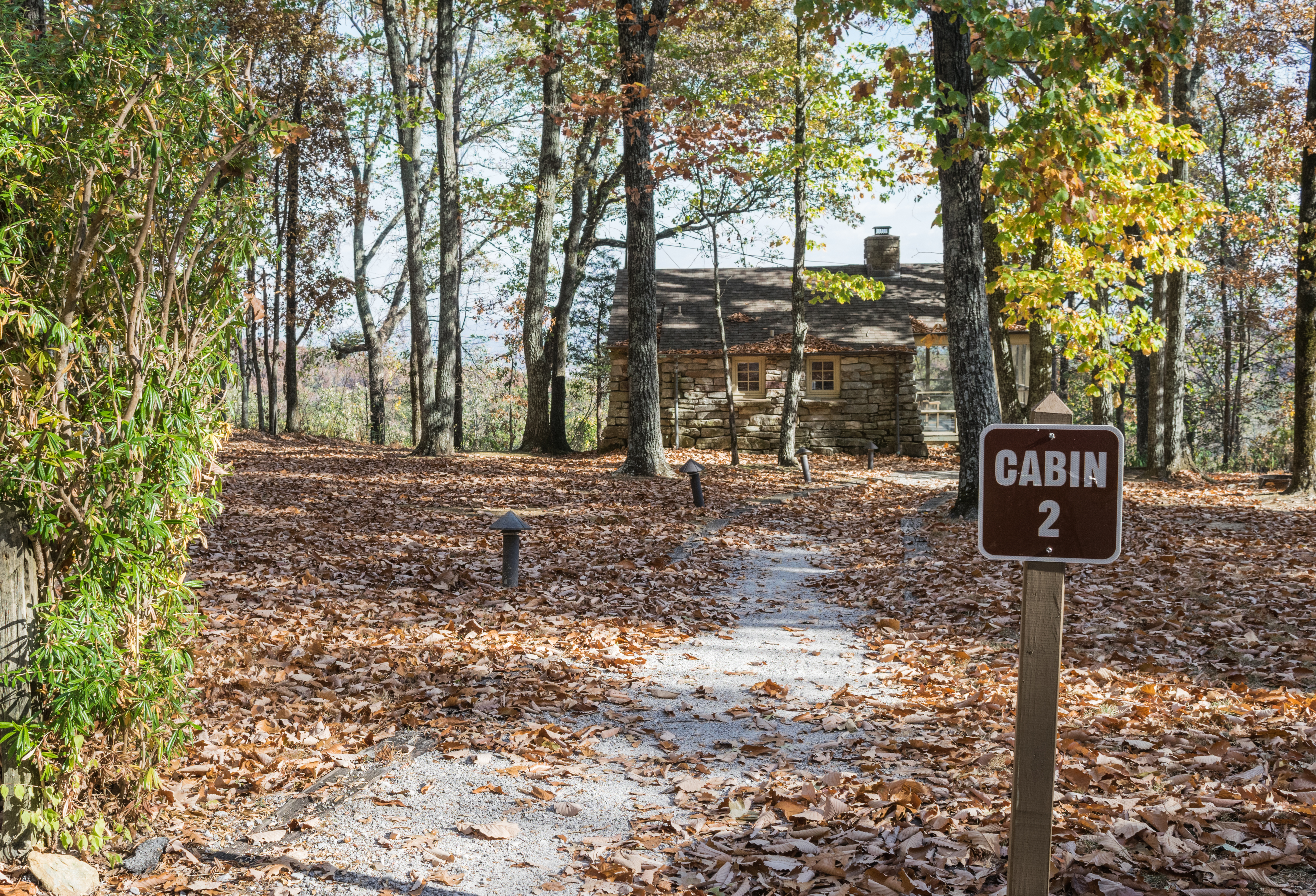 Rustic Cabin Exterior at Monte Sano State Park in Huntsville