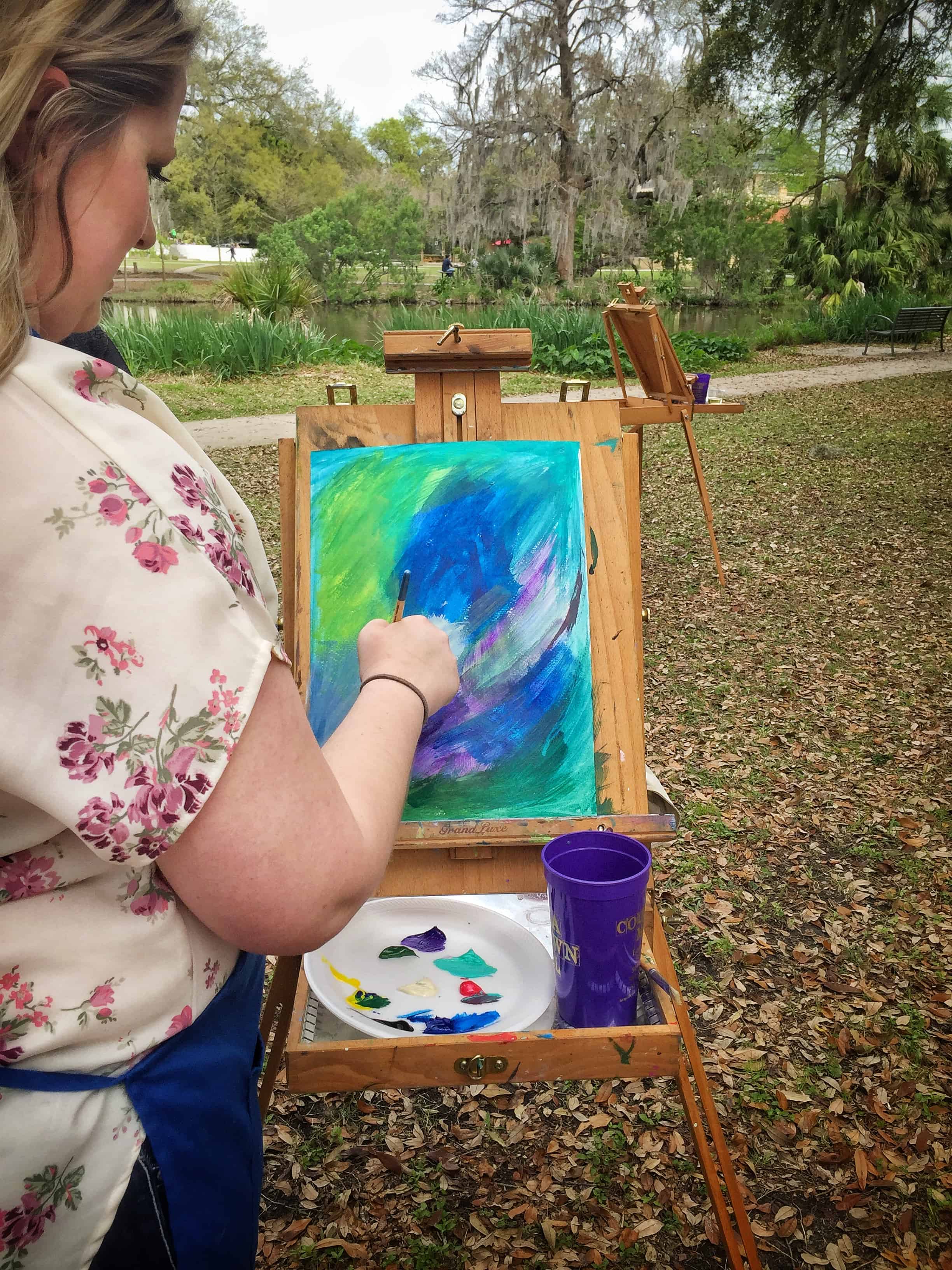 Mistee painting first exercise with Paint Dat New Orleans