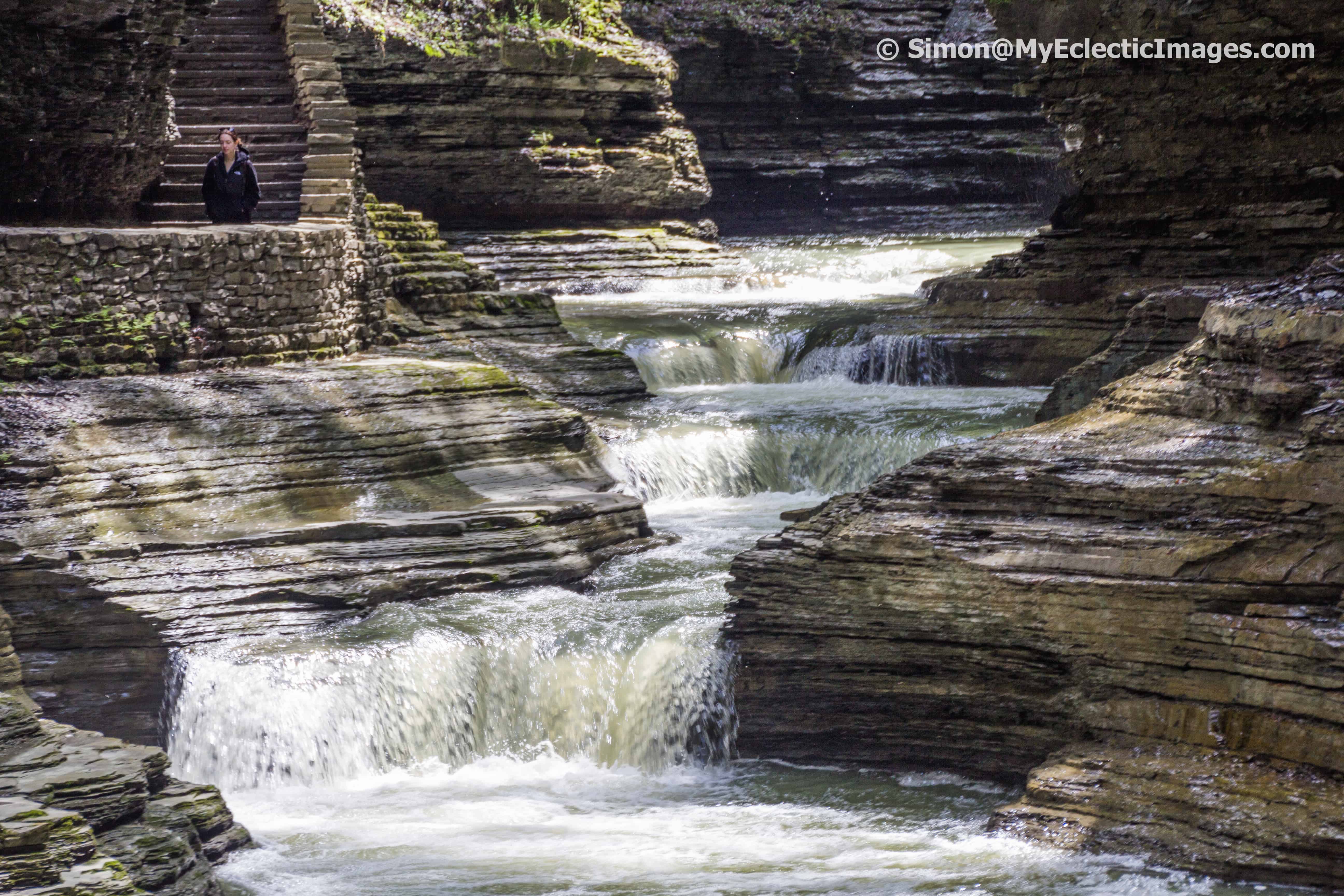 Pools and Falls Above Central Cascade Watkins Glen State Park NY