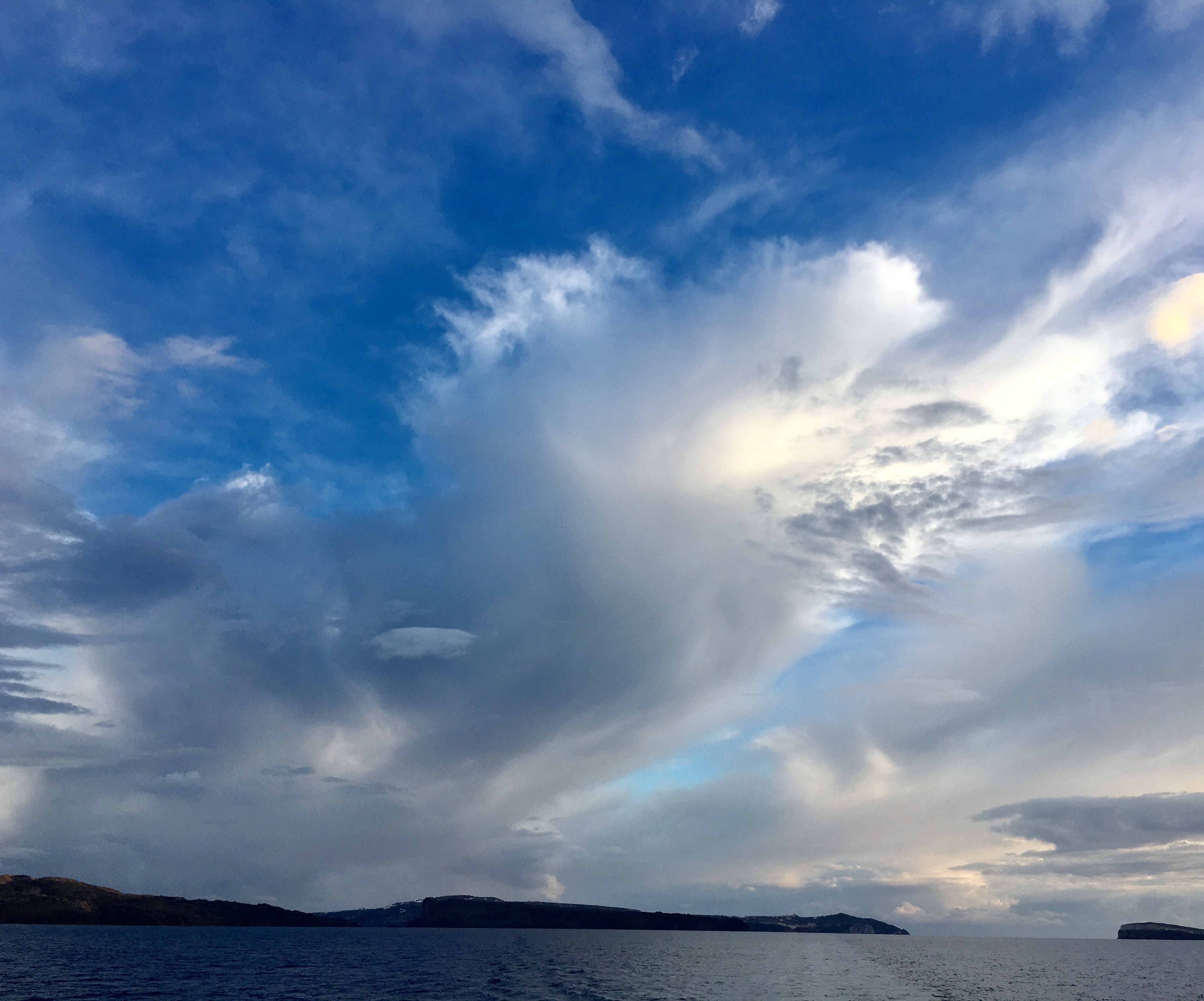 Clouds above Santorini Caldera