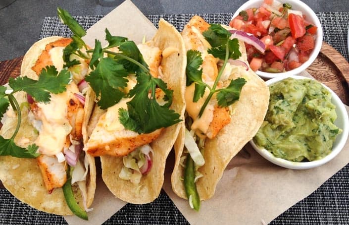 Fish Tacos at Mariscos El Cayuco in La Paz