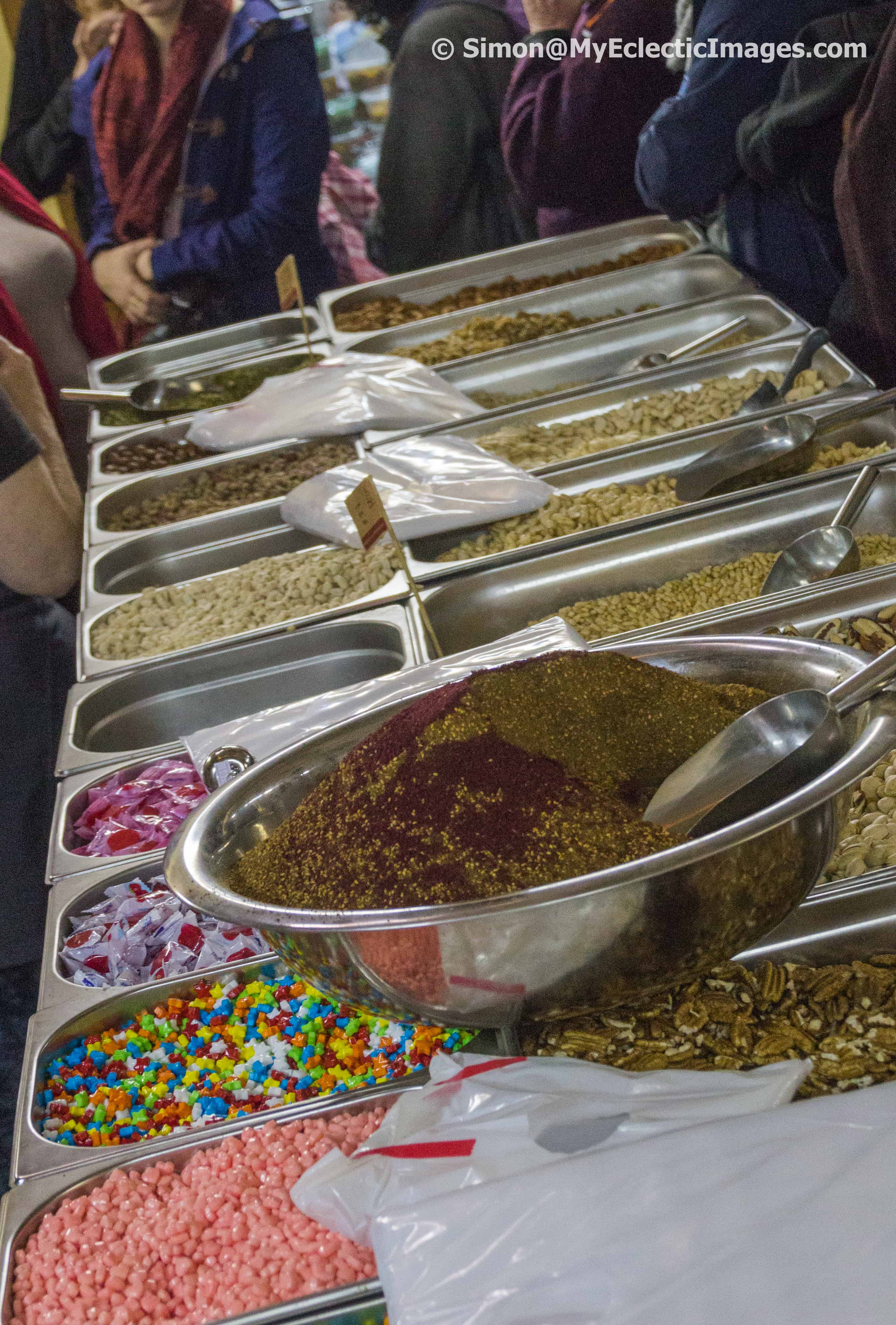 Nuts and candy at the spice store in Nazareth