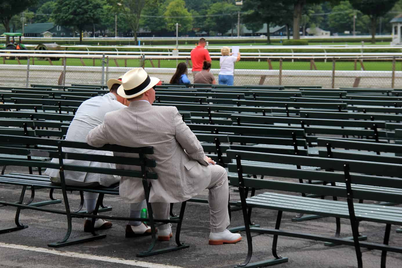 Waiting for the race to start Saratoga Race Course