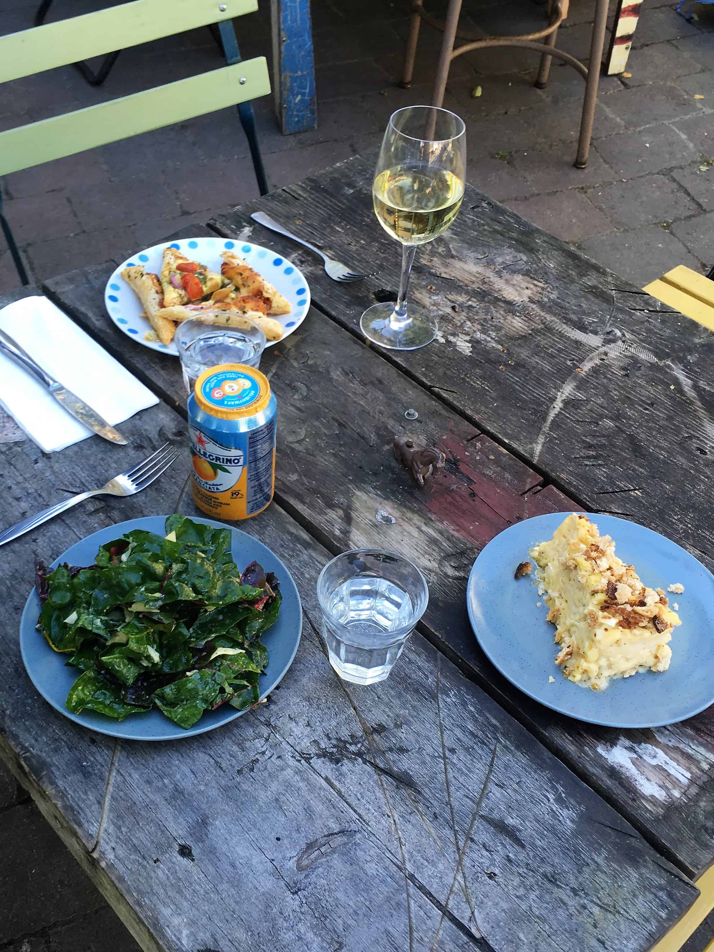 Dinner at Vita's Cafe vegetarian feast