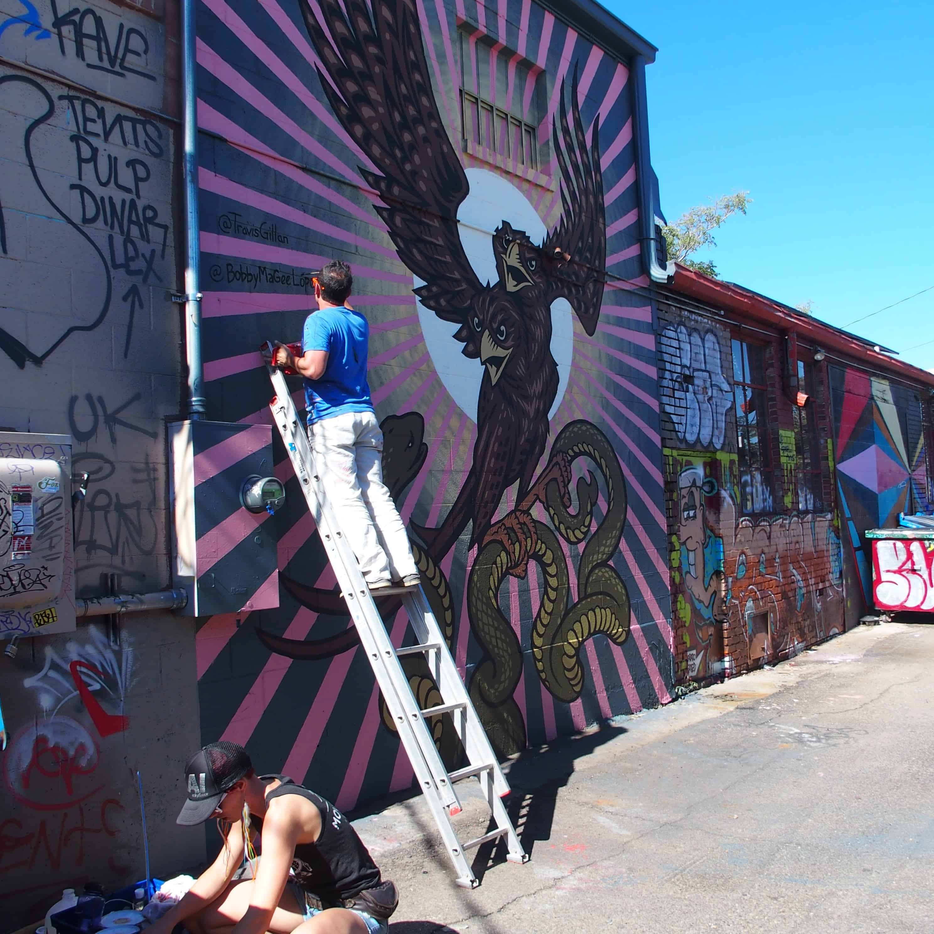 Applying the finishing touches CRUSH 2017 Mural
