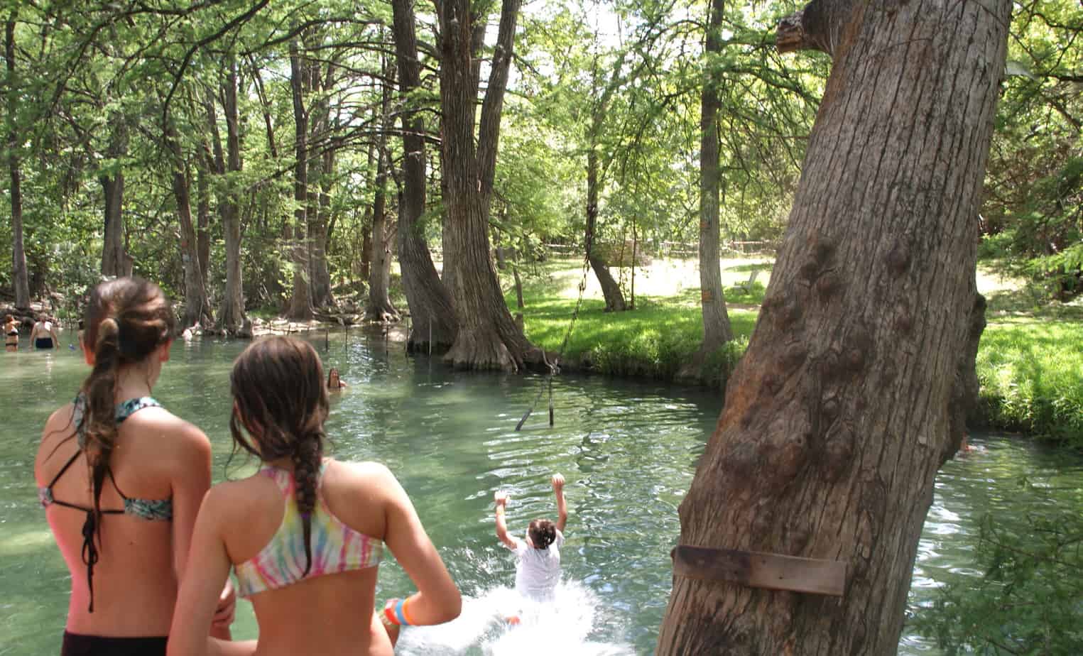 Blue Hole Boy Swinging