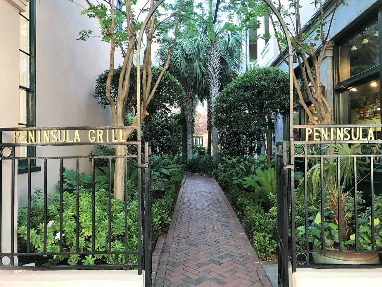 Visiting Charleston South Carolina - Peninsula Grill entrance gate