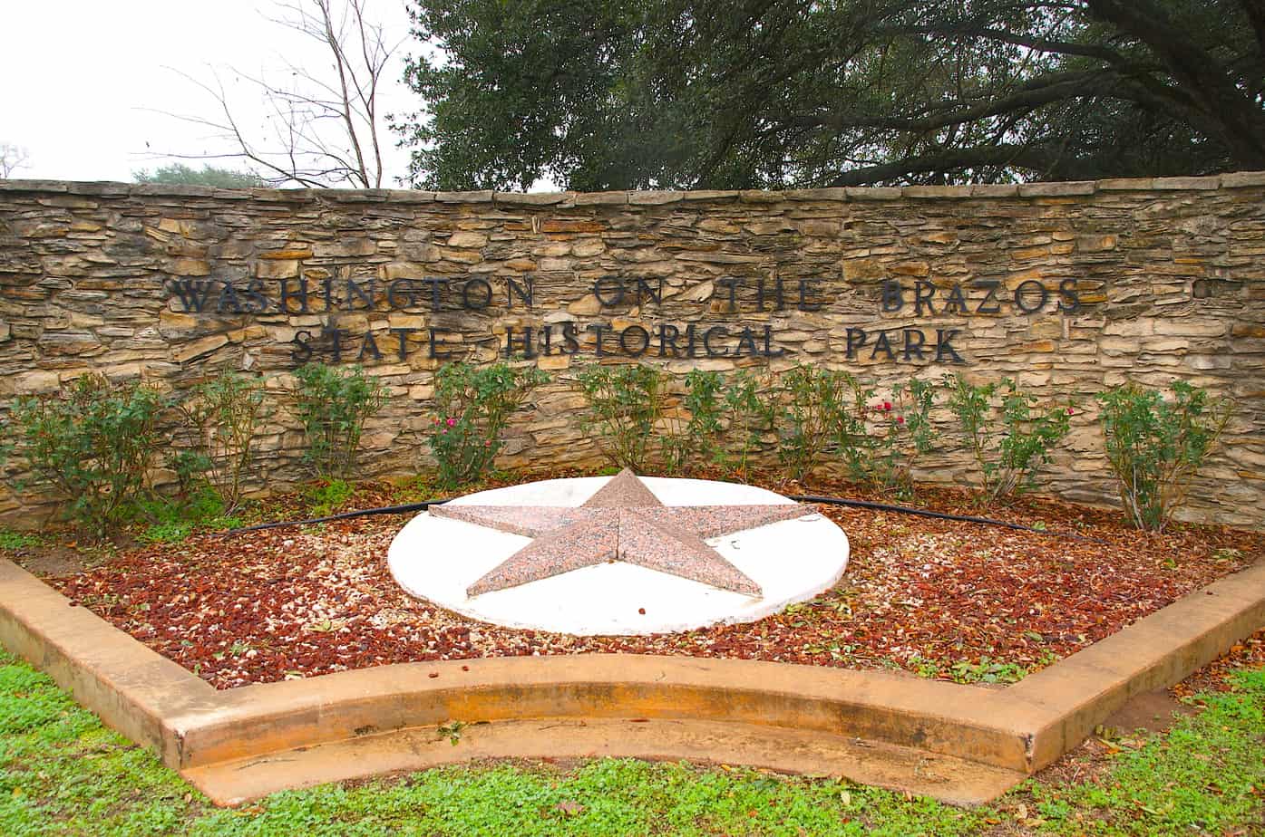 Washington on Brazos entrance sign