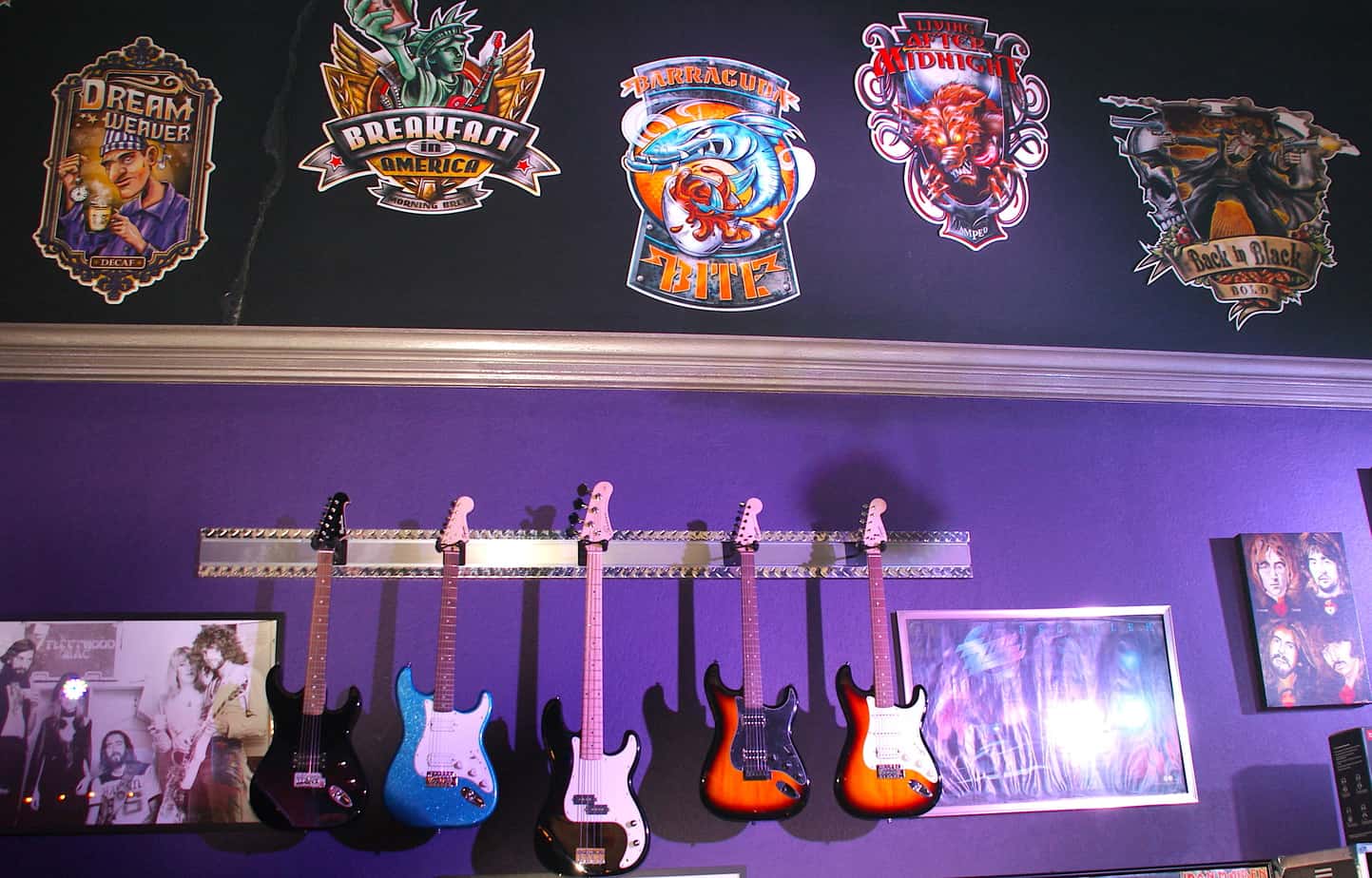 Classic Rock guitars and signs