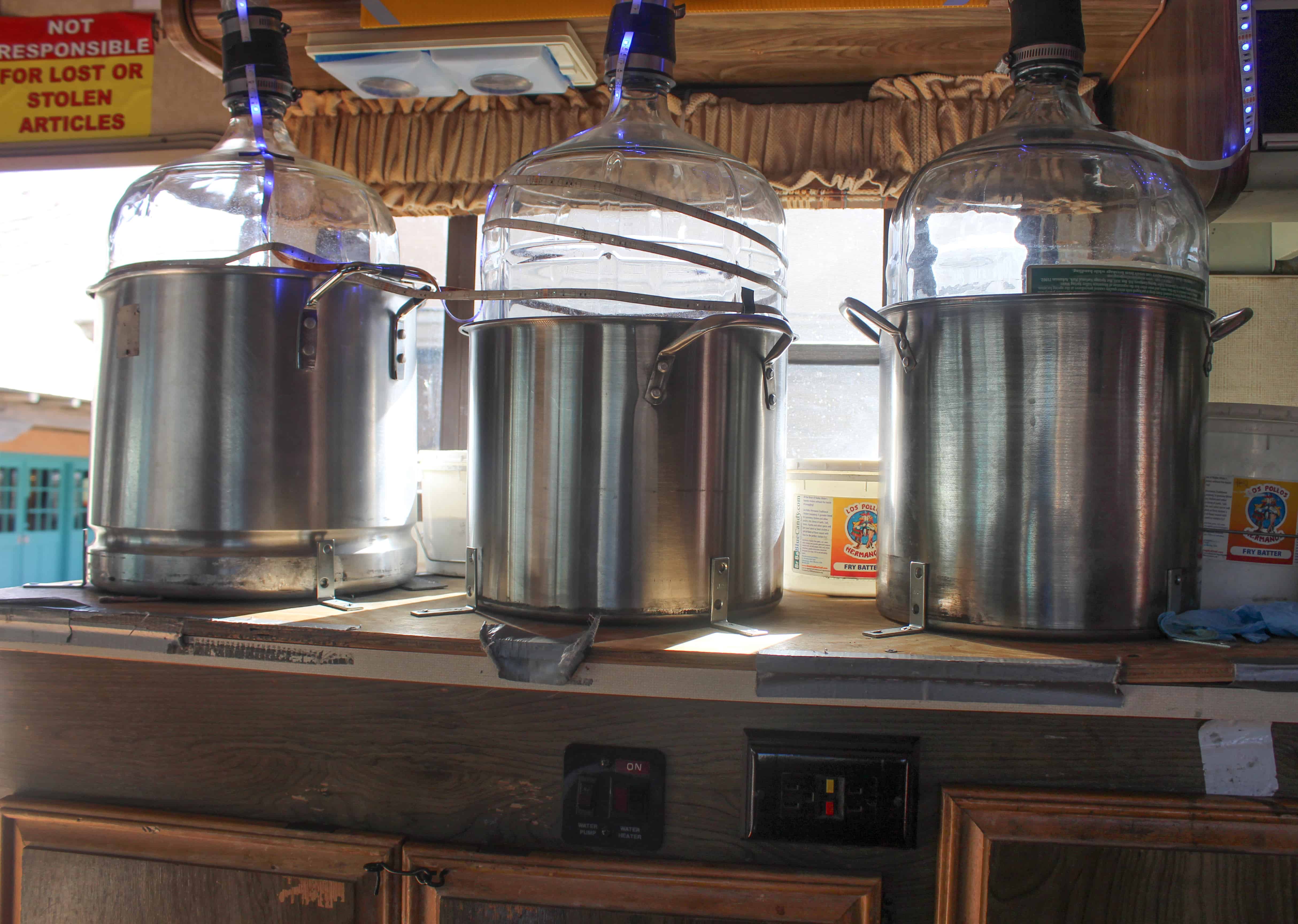 Cook Stove and Kettles Inside Breaking Bad RV
