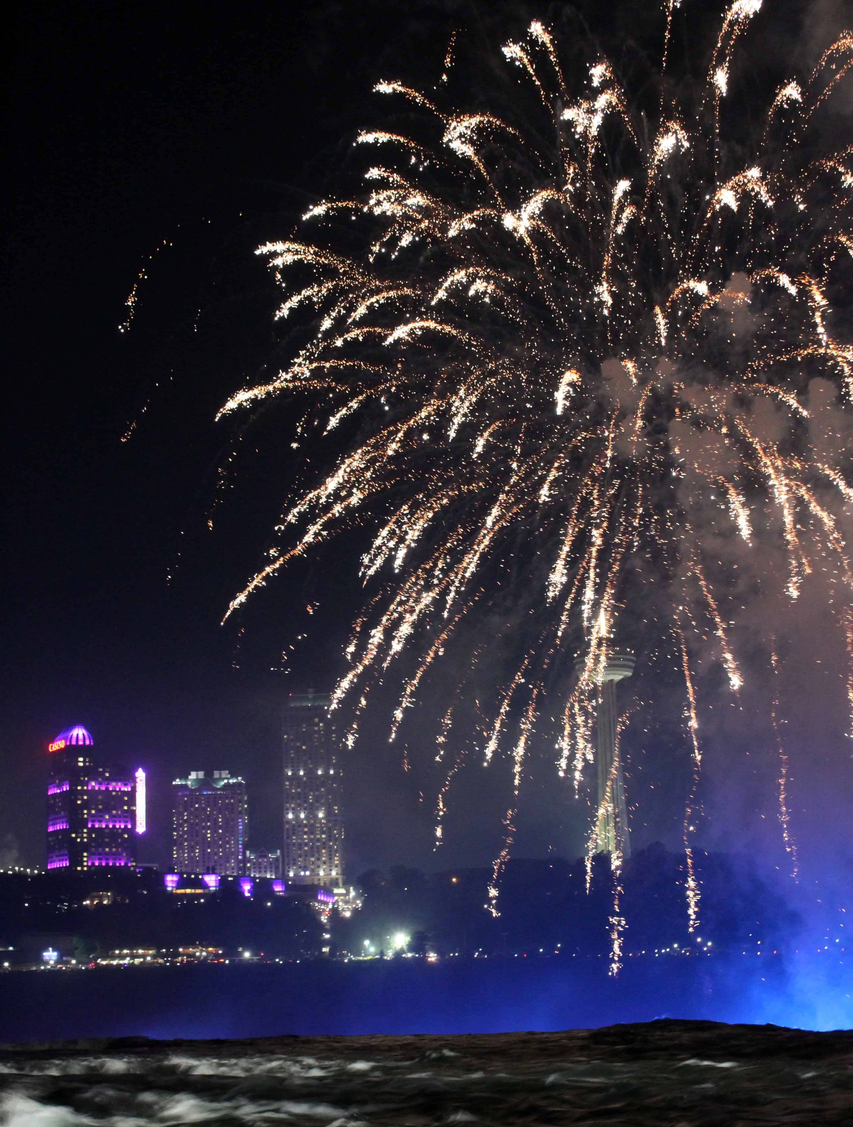 Evening Fireworks over Niagara Falls