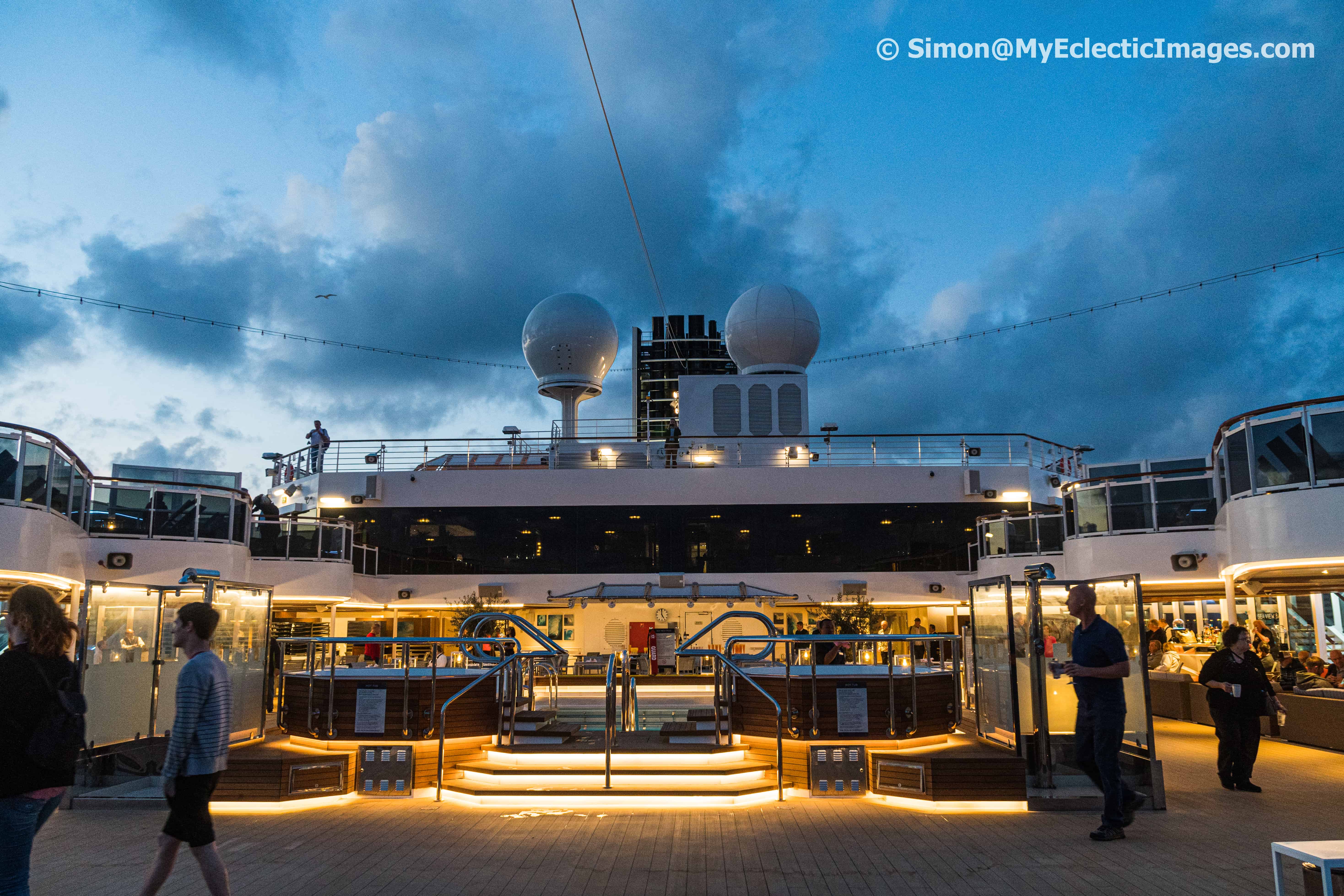 The Nieuw Statendam Lido Deck at Dusk