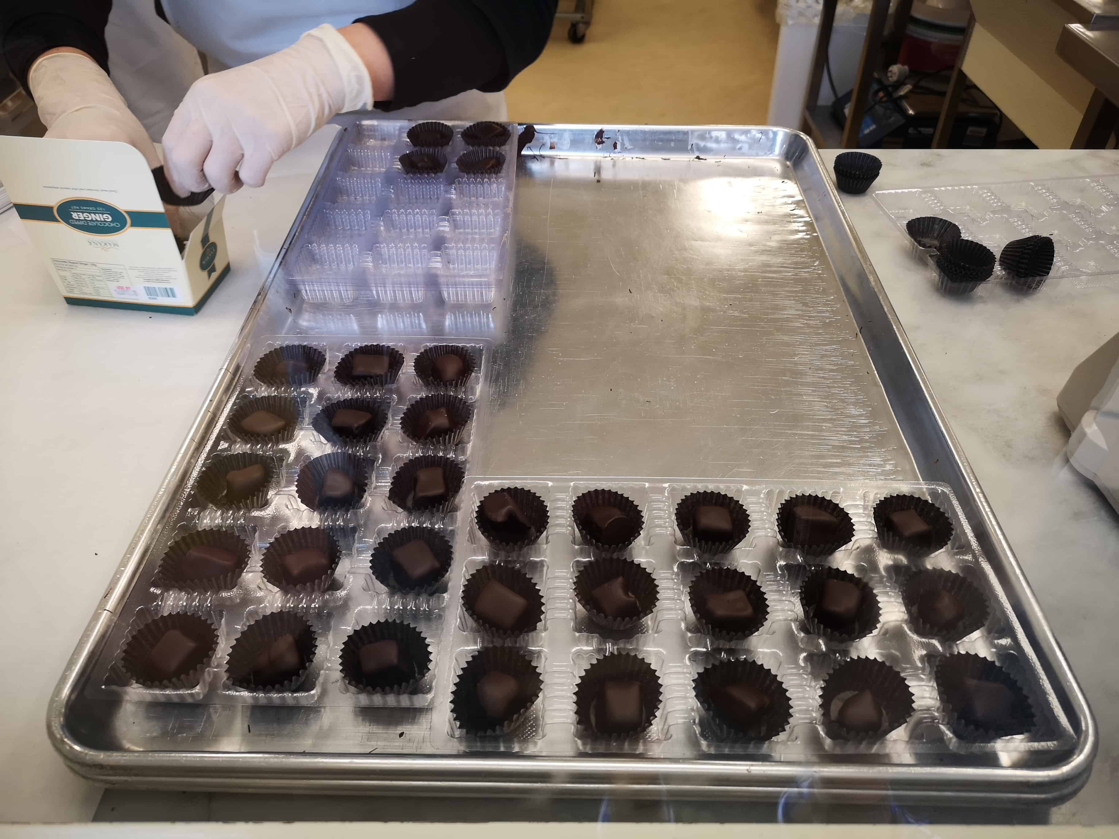 Watching them make chocolate dipped gingers at Makana Confections