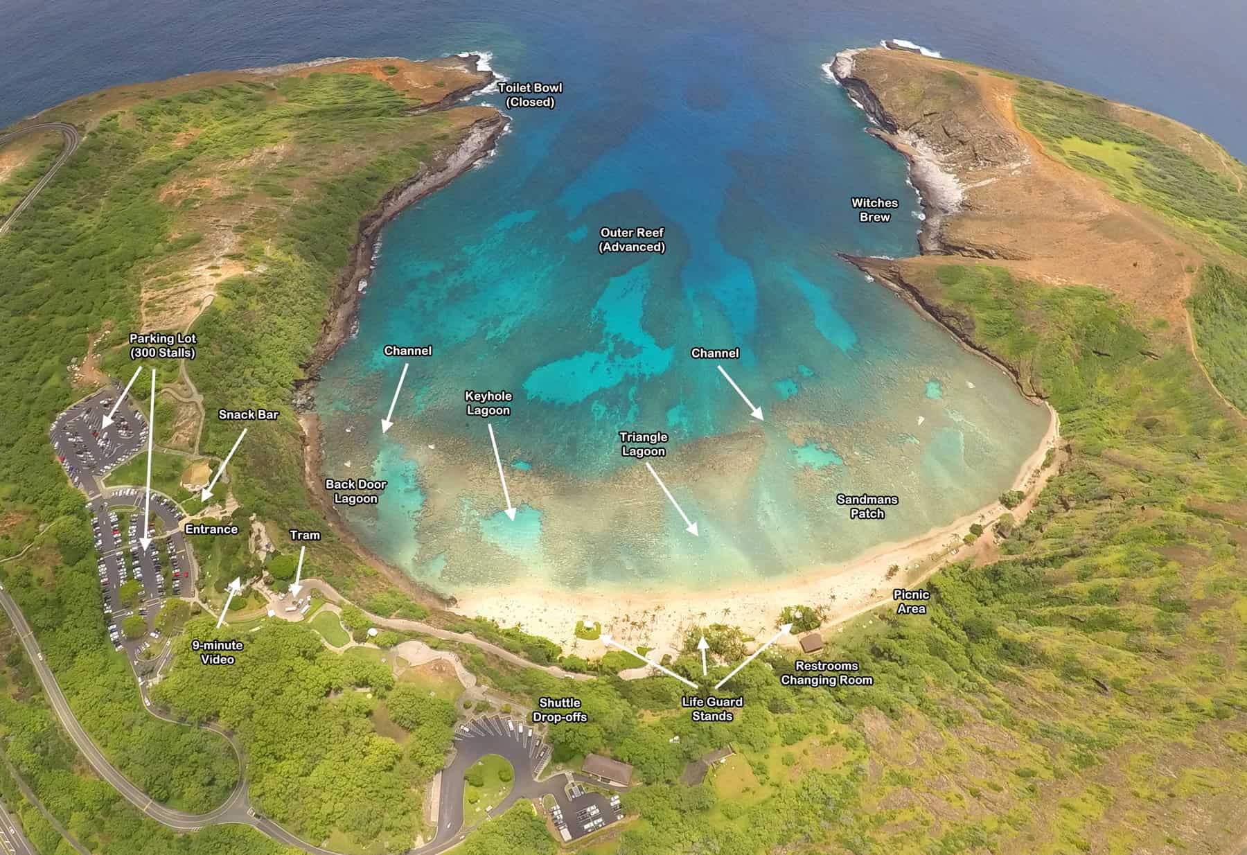Overhead Map of Hanauma Bay