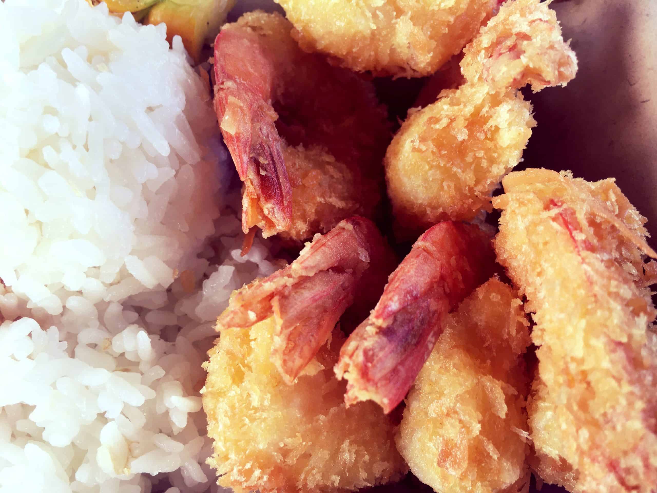Coconut Shrimp and Rice at Tsues Farm