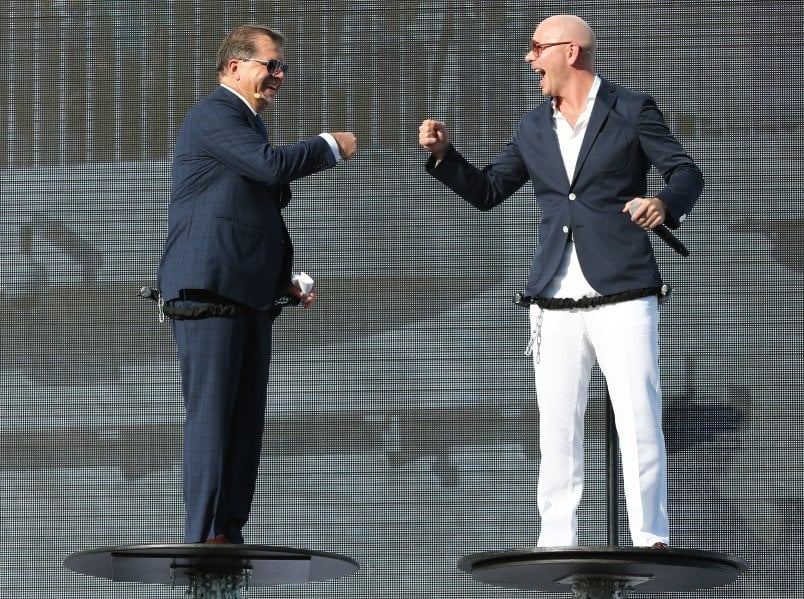Pitbull and Frank Del Rio at Norwegian Escape Christening