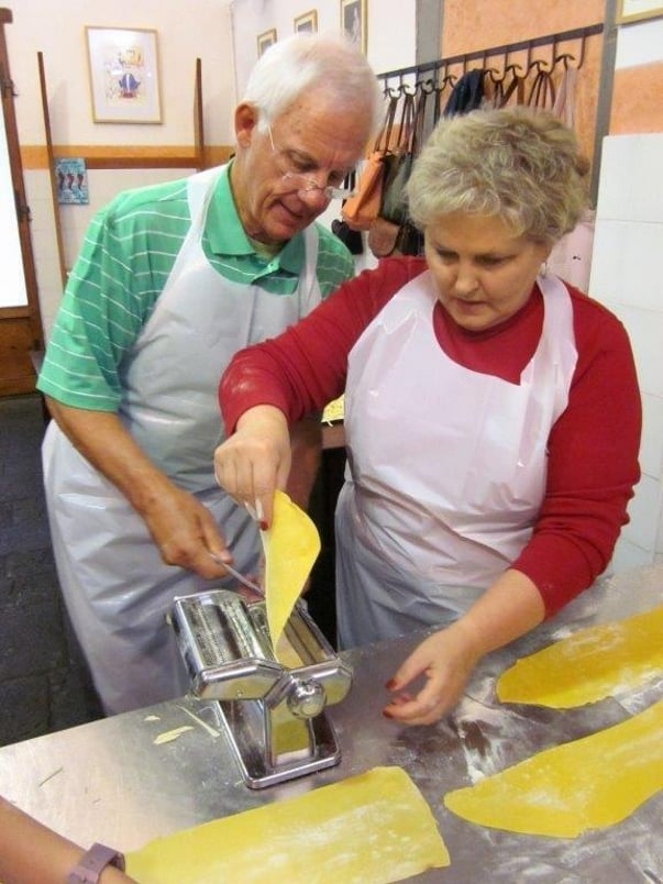 Italy - heavy concentration with a pasta machine