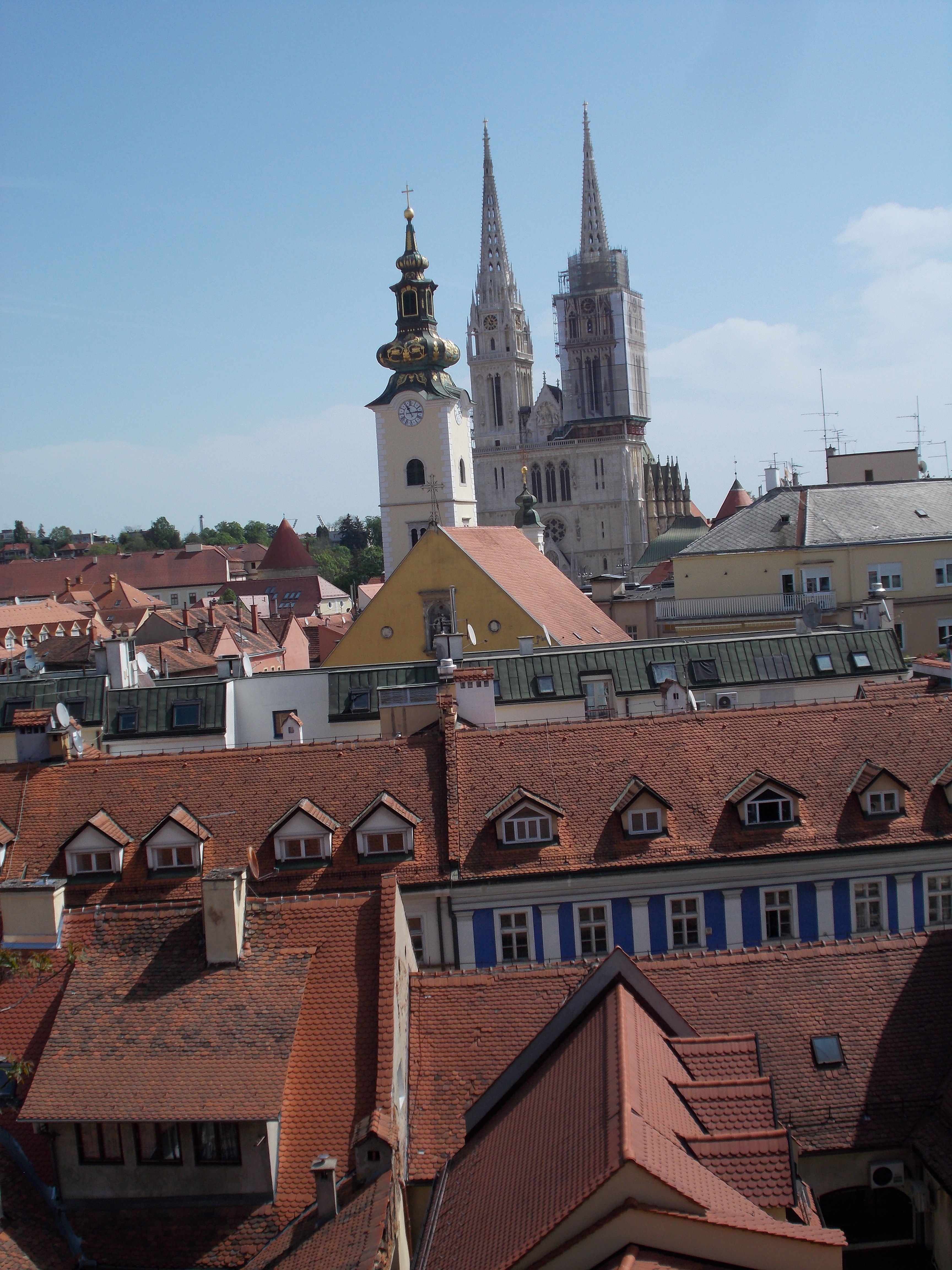 Zagreb Cathedral across Rooftops