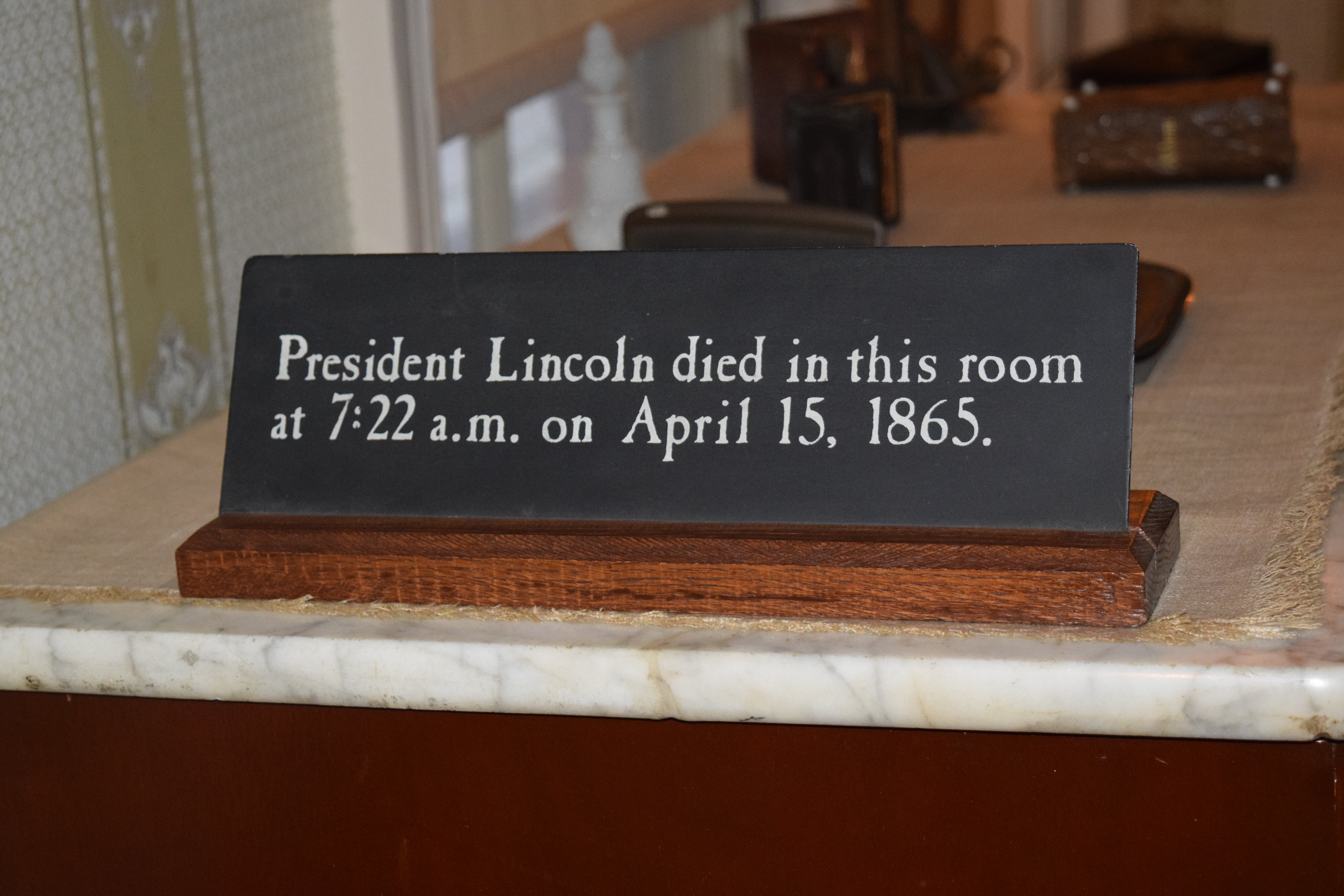 Lincoln’s Assassination Room where he died