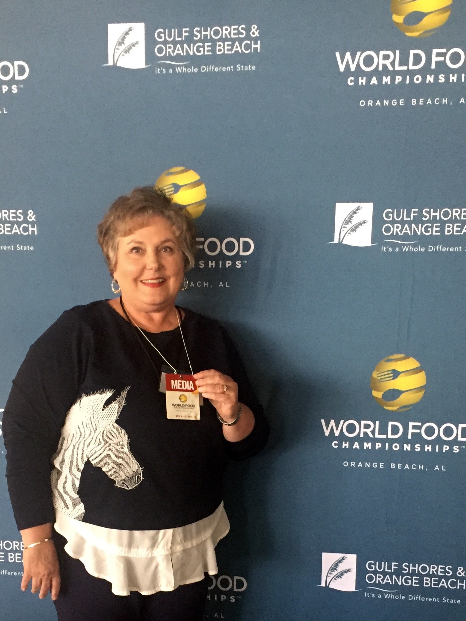 Connie as a WFC judge at World Food Championships in Orange Beach