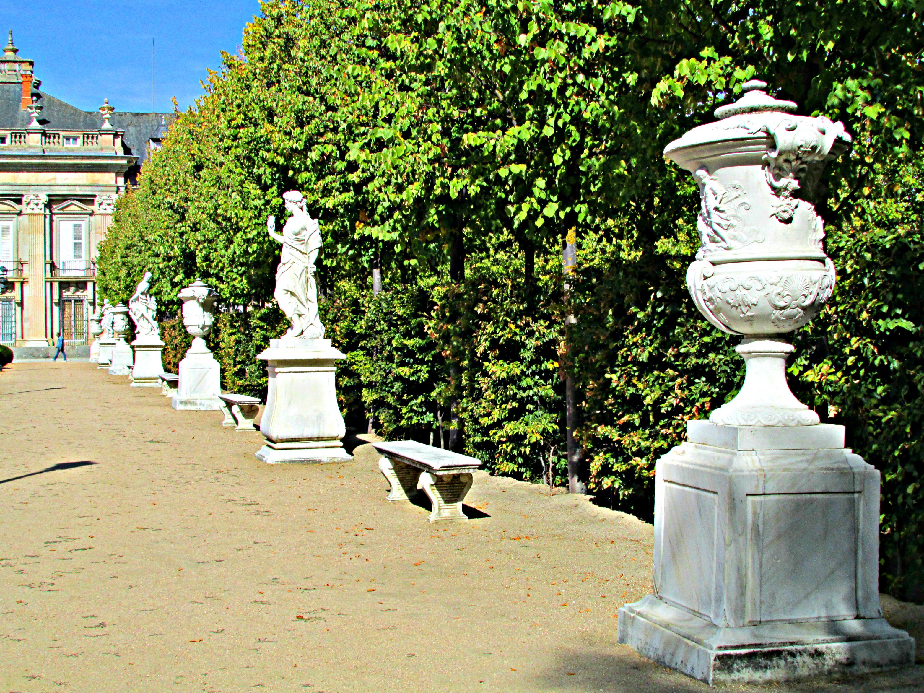 A walkway in The Royal Gardens of La Granja