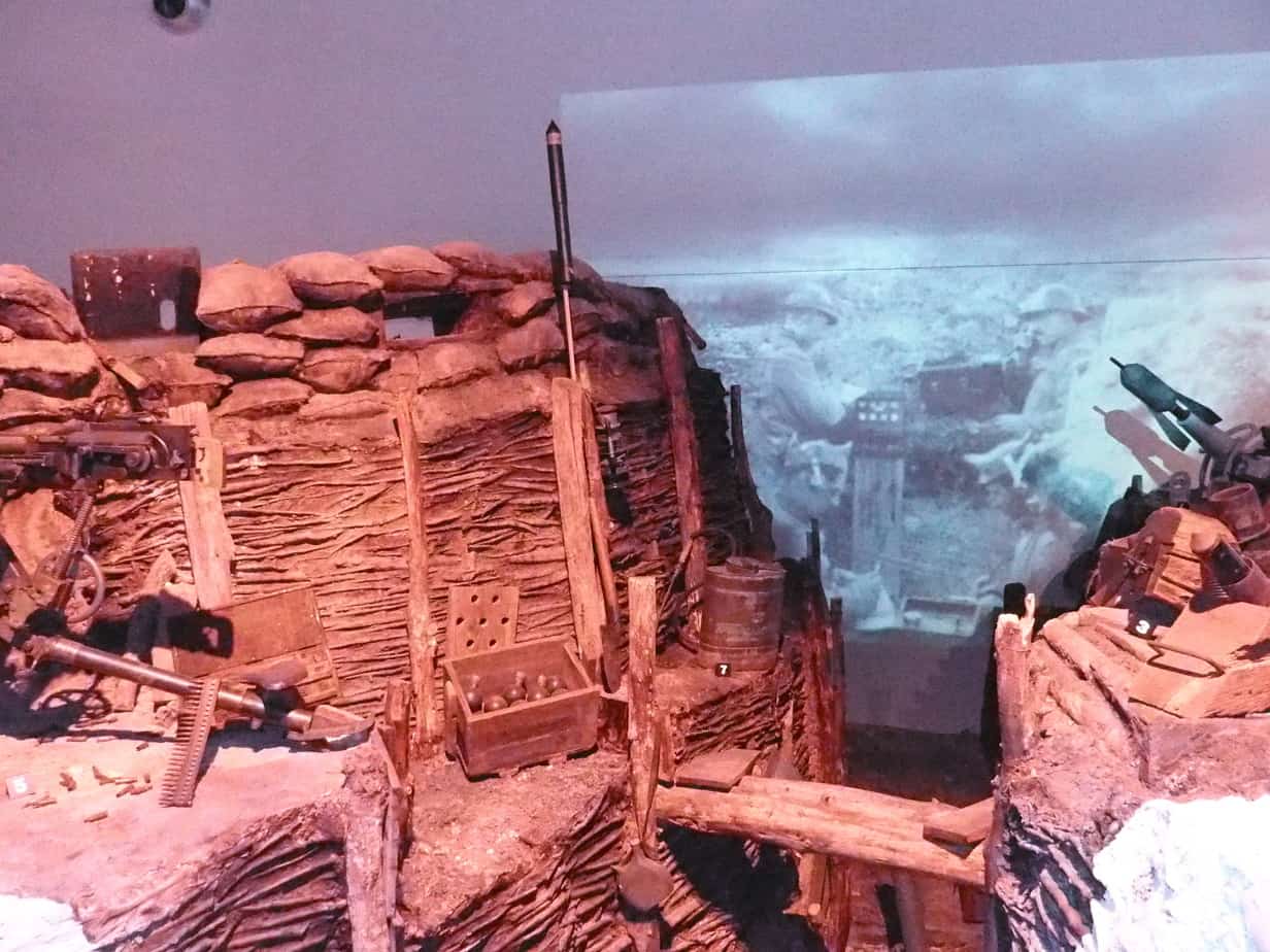 Reconstruction of a trench system at the Musée de la Grande Guerre