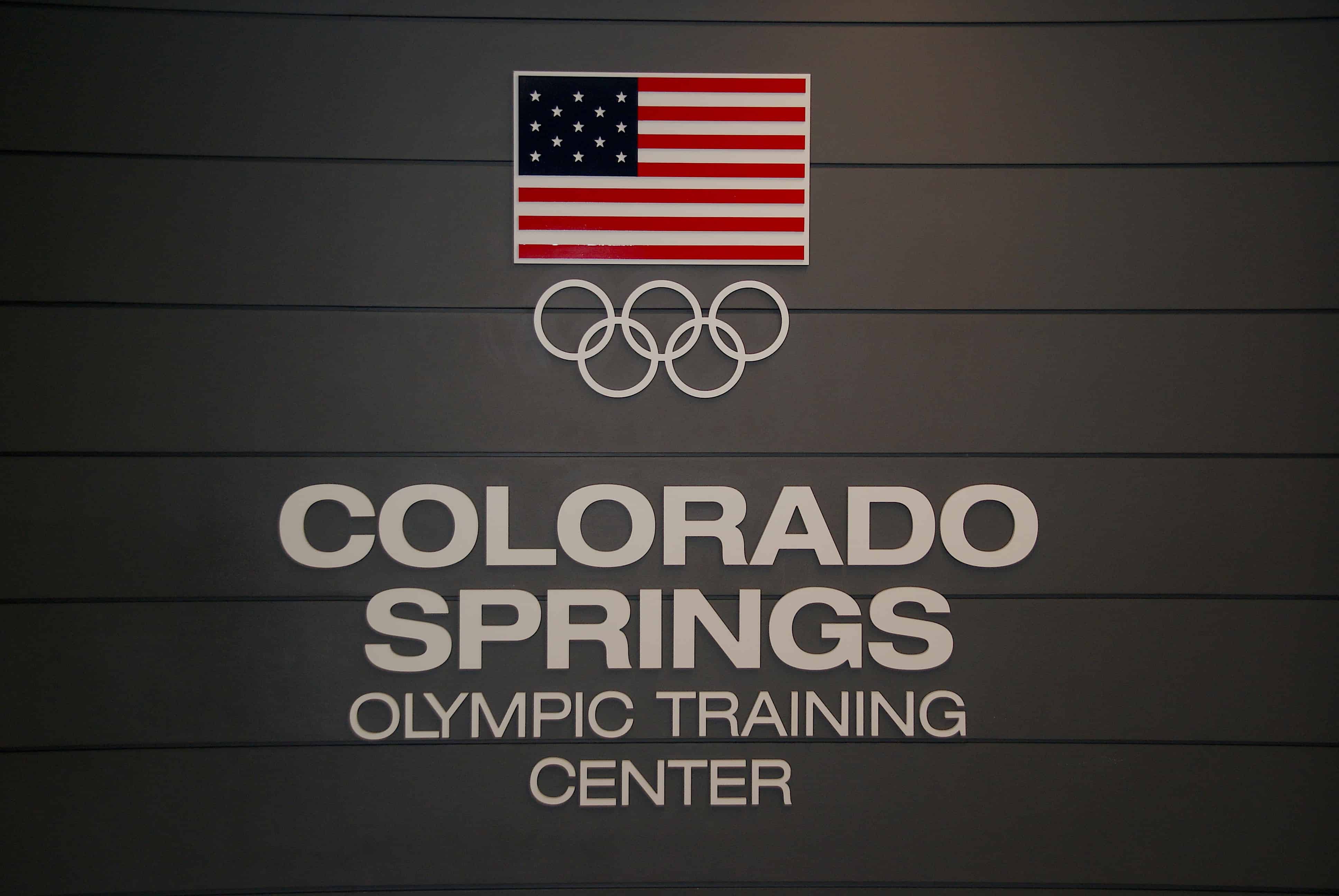 Colorado Springs Olympic Training Center Entrance Sign.